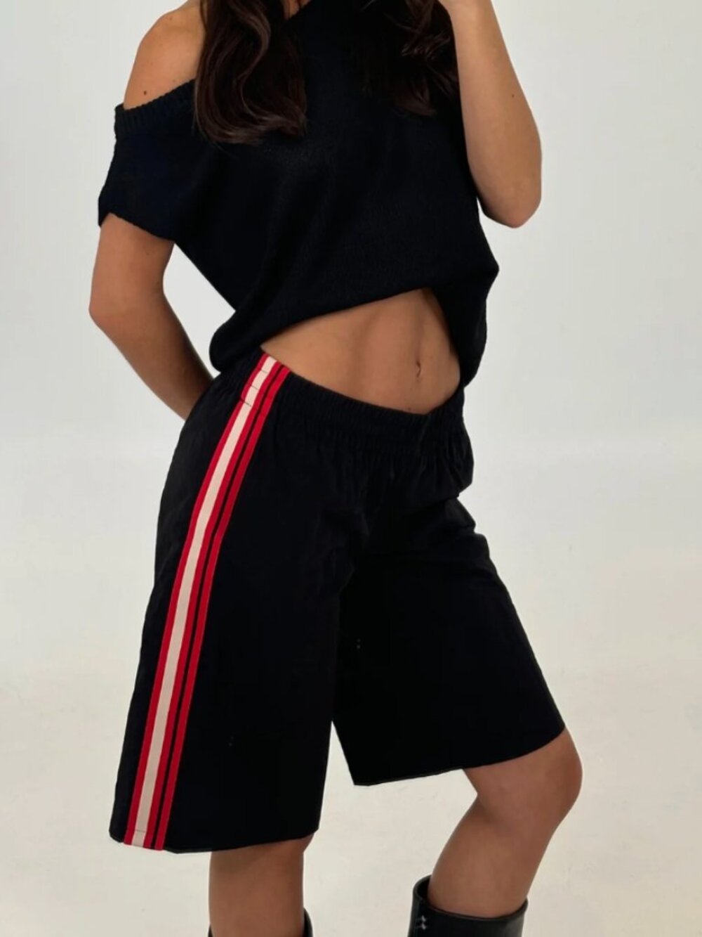 Bronzed Snake/ Lioness Black long shorts